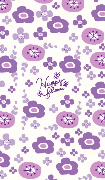 [LINE着せ替え] Happy flower-和紙×紫-の画像1