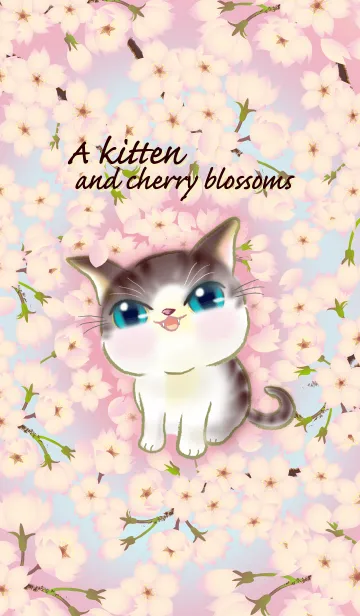 [LINE着せ替え] 桜大好き・子猫ちゃんのお花見の画像1