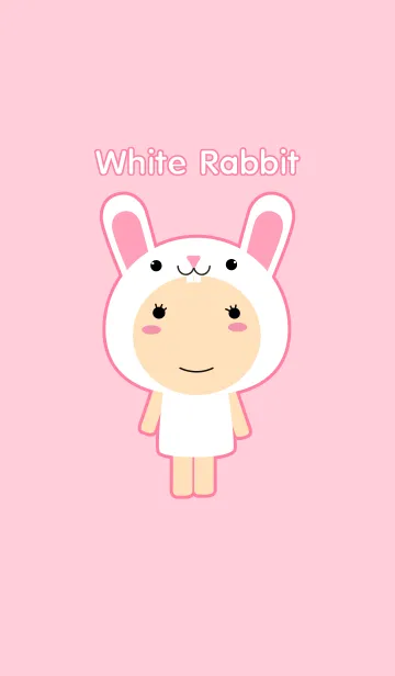 [LINE着せ替え] Girl White Rabbit themeの画像1