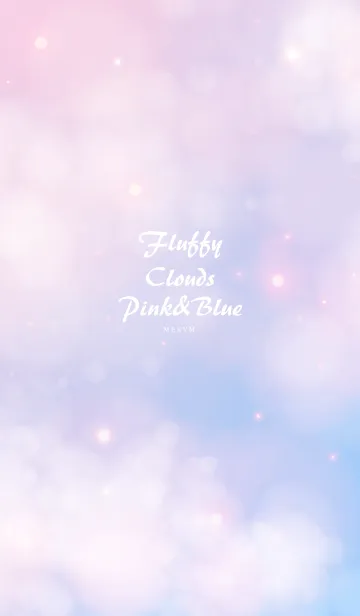 [LINE着せ替え] Fluffy Clouds Pink＆Blueの画像1
