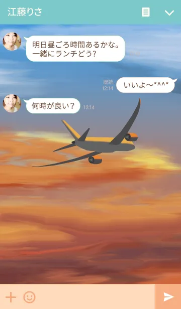[LINE着せ替え] Airplane in Sunsetの画像3