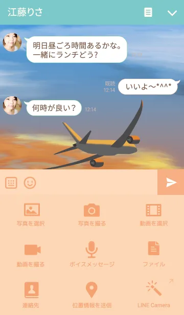[LINE着せ替え] Airplane in Sunsetの画像4