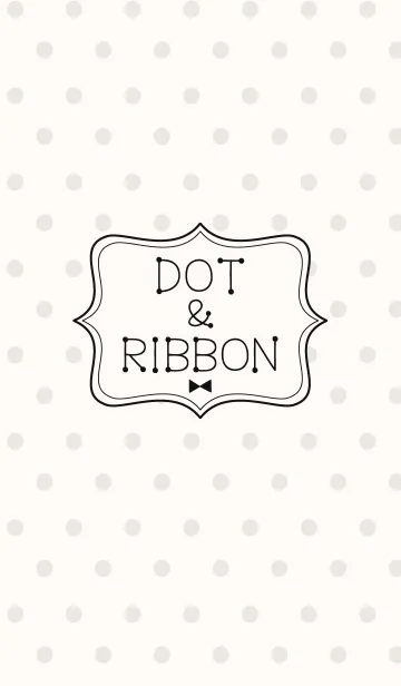 [LINE着せ替え] Dot ＆ Ribbon ivory【 水玉とリボン 】の画像1