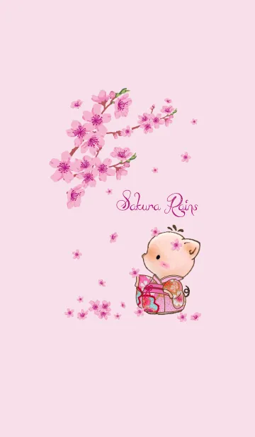 [LINE着せ替え] ピギーエイミー〜桜の雨の画像1