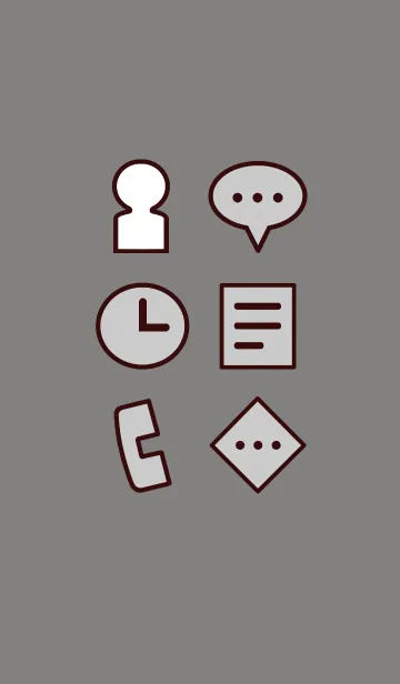 [LINE着せ替え] SIMPLE ICON 01 GRAYの画像1