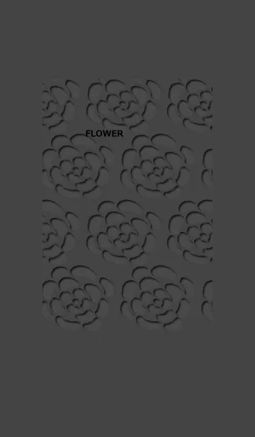 [LINE着せ替え] フラワー ブラックパターンの画像1