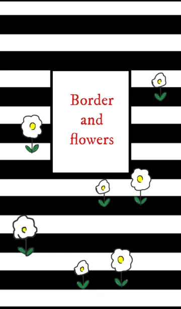 [LINE着せ替え] Border and flowersの画像1