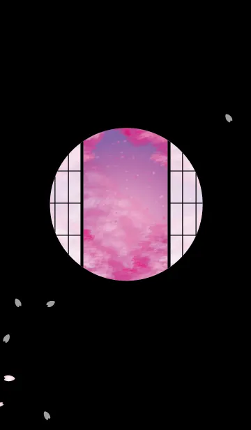 [LINE着せ替え] 丸い窓と桜の画像1