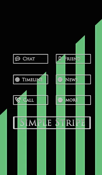[LINE着せ替え] シンプルなストライプ柄 黒×緑の画像1