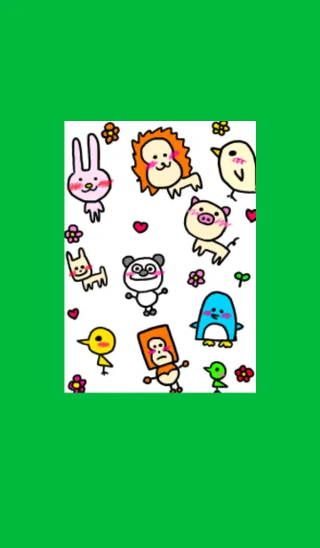 絵がヘタな人が描いたシンプルな動物たちのLINE着せ替え