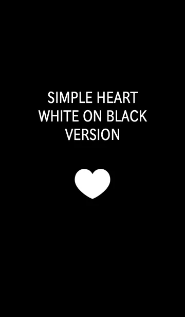 [LINE着せ替え] シンプルハート ホワイトオンブラックの画像1