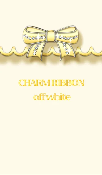 [LINE着せ替え] CHARM RIBBON オフホワイトの画像1