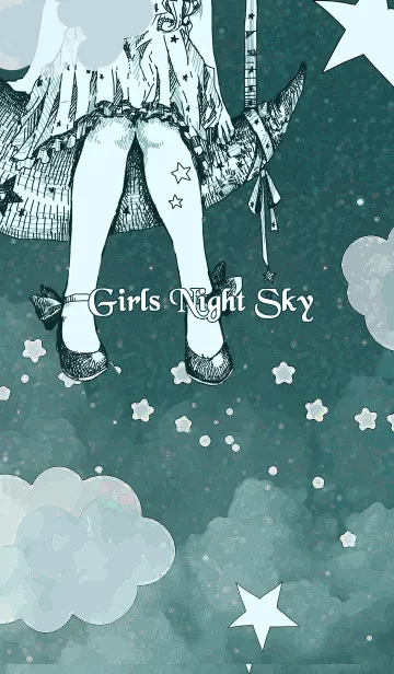[LINE着せ替え] 夢見る少女と夜空の画像1