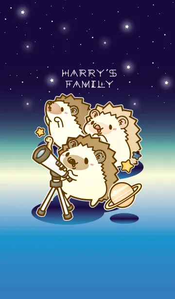 [LINE着せ替え] ハリーさん一家 星空verの画像1