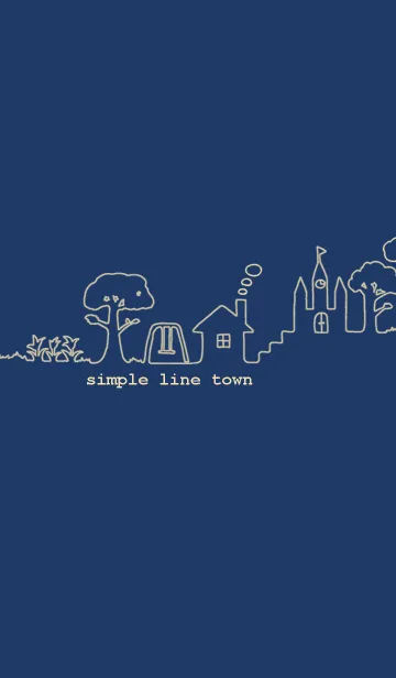 [LINE着せ替え] simple line town -navy-の画像1
