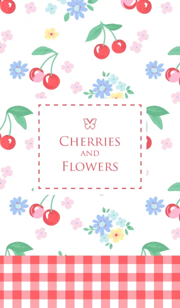 [LINE着せ替え] Cherries and flowersの画像1
