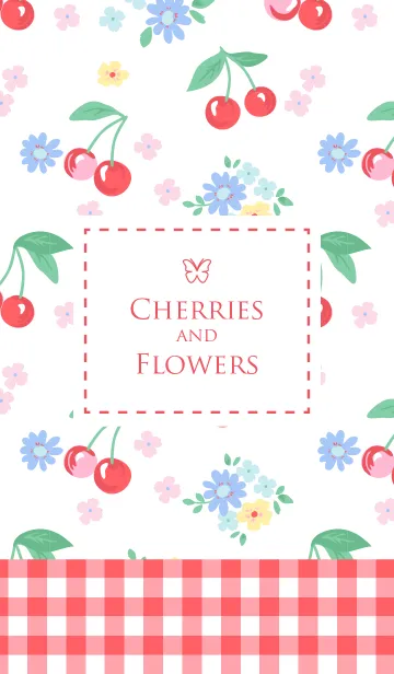 Cherries and flowersの着せ替えメイン画像