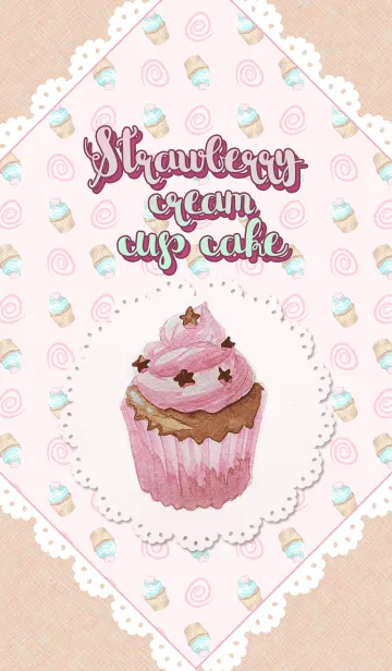 [LINE着せ替え] Strawberry Cream Cup Cakeの画像1