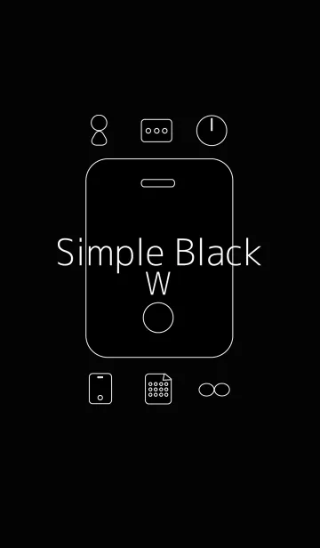 [LINE着せ替え] シンプルブラック Wの画像1