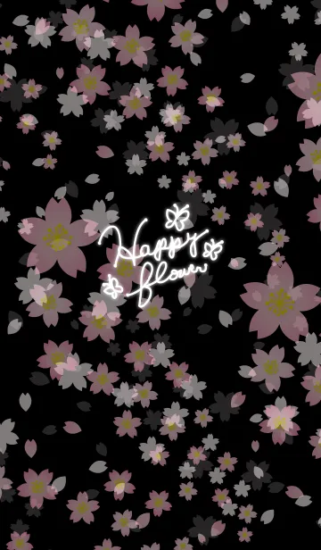[LINE着せ替え] Happy flower-夜桜-の画像1