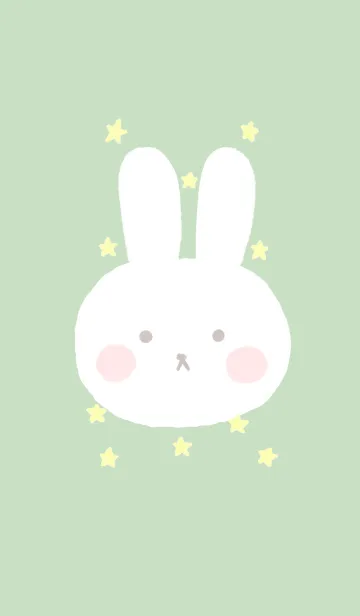 [LINE着せ替え] 可愛いうさぎグリーンの画像1