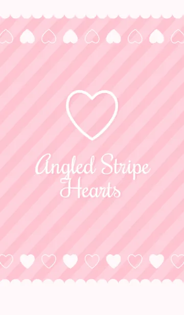 [LINE着せ替え] Angled Stripe Hearts - Pink -の画像1