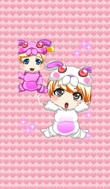 [LINE着せ替え] 新春キュートラビットベイビーちゃんの画像1