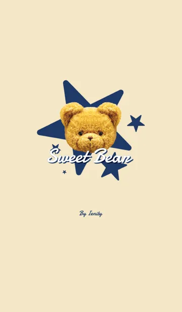 [LINE着せ替え] Sweet fluffy teddy bear - Navy -の画像1