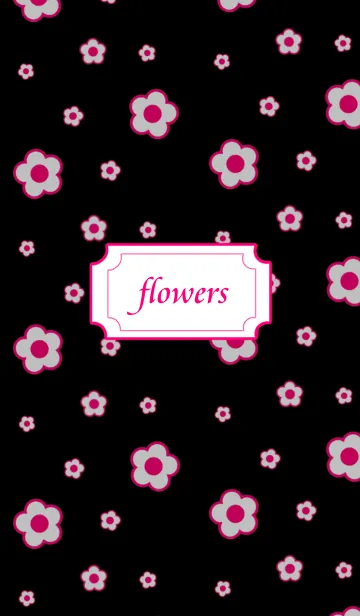 [LINE着せ替え] flowers [black ＆ pink ]の画像1