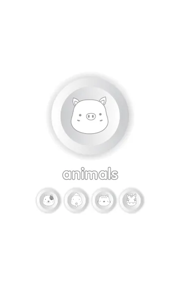 [LINE着せ替え] white animals v.2の画像1
