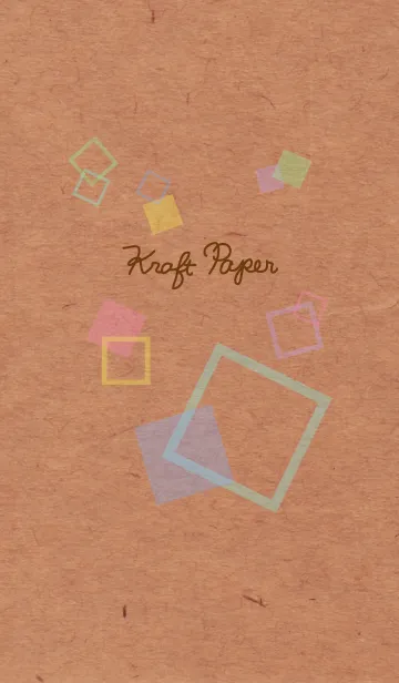 [LINE着せ替え] クラフト紙-カラフル四角-の画像1