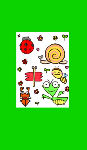 絵がヘタな人が描いたシンプルな虫たちの着せ替えメイン画像