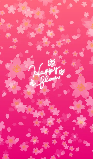 [LINE着せ替え] Happy flower-桜ピンク-の画像1