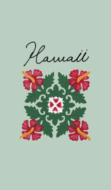 [LINE着せ替え] Hawaiian quilt greenの画像1