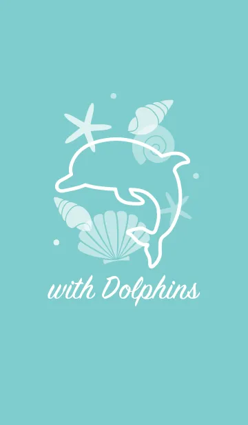 [LINE着せ替え] with Dolphins "aqua"の画像1