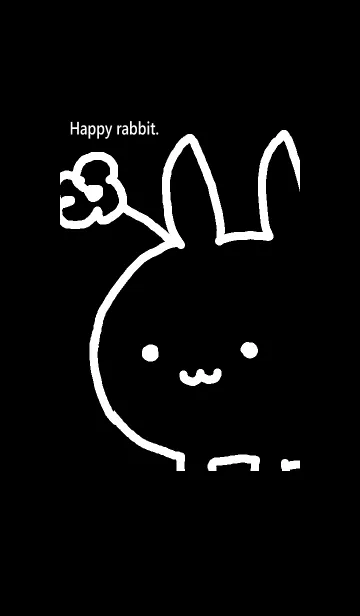 [LINE着せ替え] しあわせうさぎ ブラックの画像1