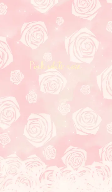 [LINE着せ替え] ピンク ホワイト ローズの画像1