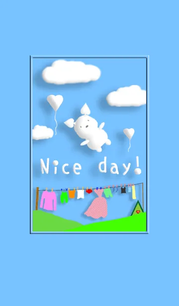 [LINE着せ替え] 青空にナイスのN♥イニシャルはNの画像1