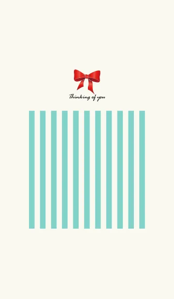 Blue Green Stripe ＆ Red Ribbon.の着せ替えメイン画像