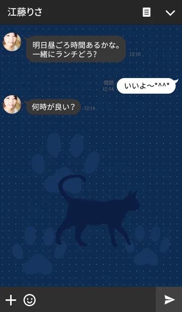 [LINE着せ替え] Miracle cat navyの画像3