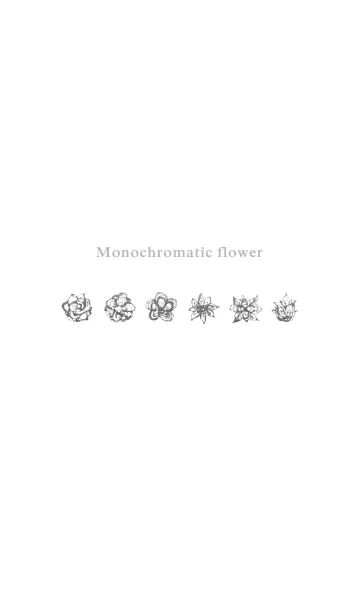 [LINE着せ替え] モノクロの花の画像1