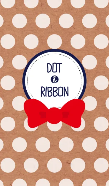 [LINE着せ替え] クラフト紙-ドットリボン-の画像1