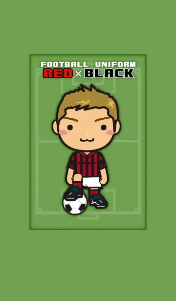 [LINE着せ替え] FOOTBALL UNIFORM [RED x BLACK]の画像1
