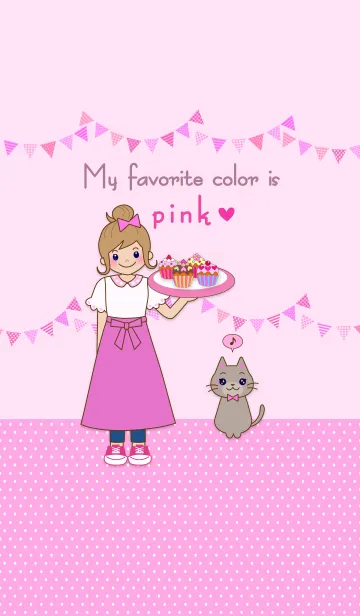 [LINE着せ替え] My favorite color is pinkの画像1