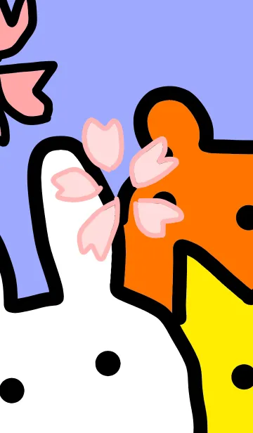 桜と動物たちの着せ替えメイン画像
