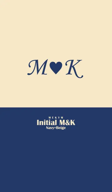 [LINE着せ替え] Initial M＆K Navy+Beigeの画像1