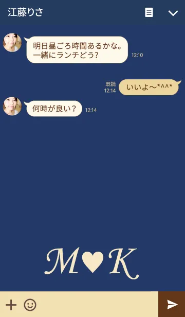[LINE着せ替え] Initial M＆K Navy+Beigeの画像3