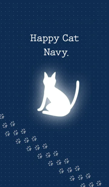 [LINE着せ替え] Happy Cat Navy.の画像1