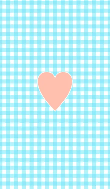 [LINE着せ替え] ギンガムチェック×ハートの画像1