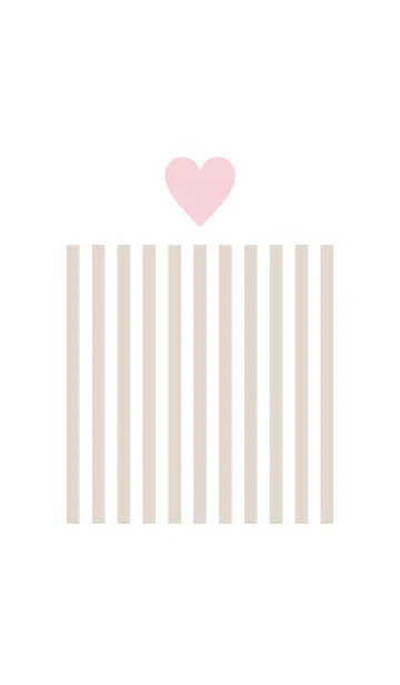 [LINE着せ替え] Light Brown Stripe ＆ Pink Heart.の画像1